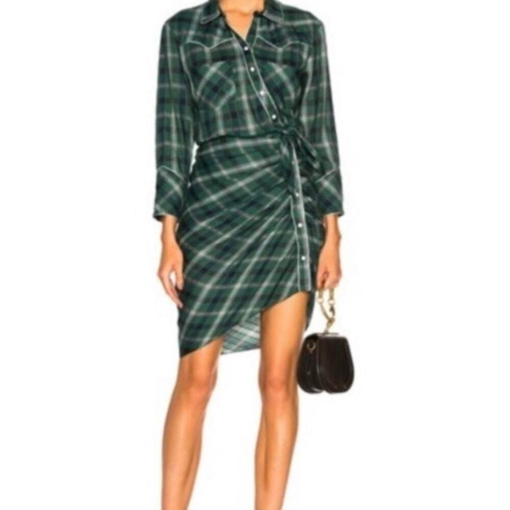 Veronica Beard size 2 Sierra plaid flannel shirt dress shirtdress